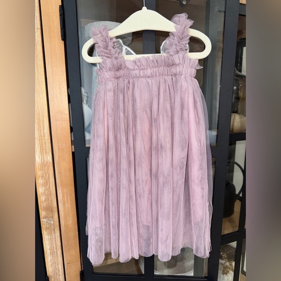 Butterfly wings tulle fairy dress plum lavender garden baby girl embroidered - Picture 2 of 6